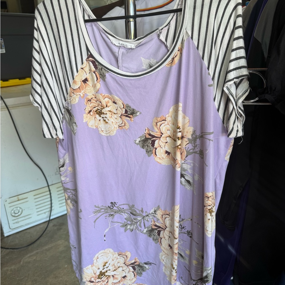 Floral Striped Women's Top